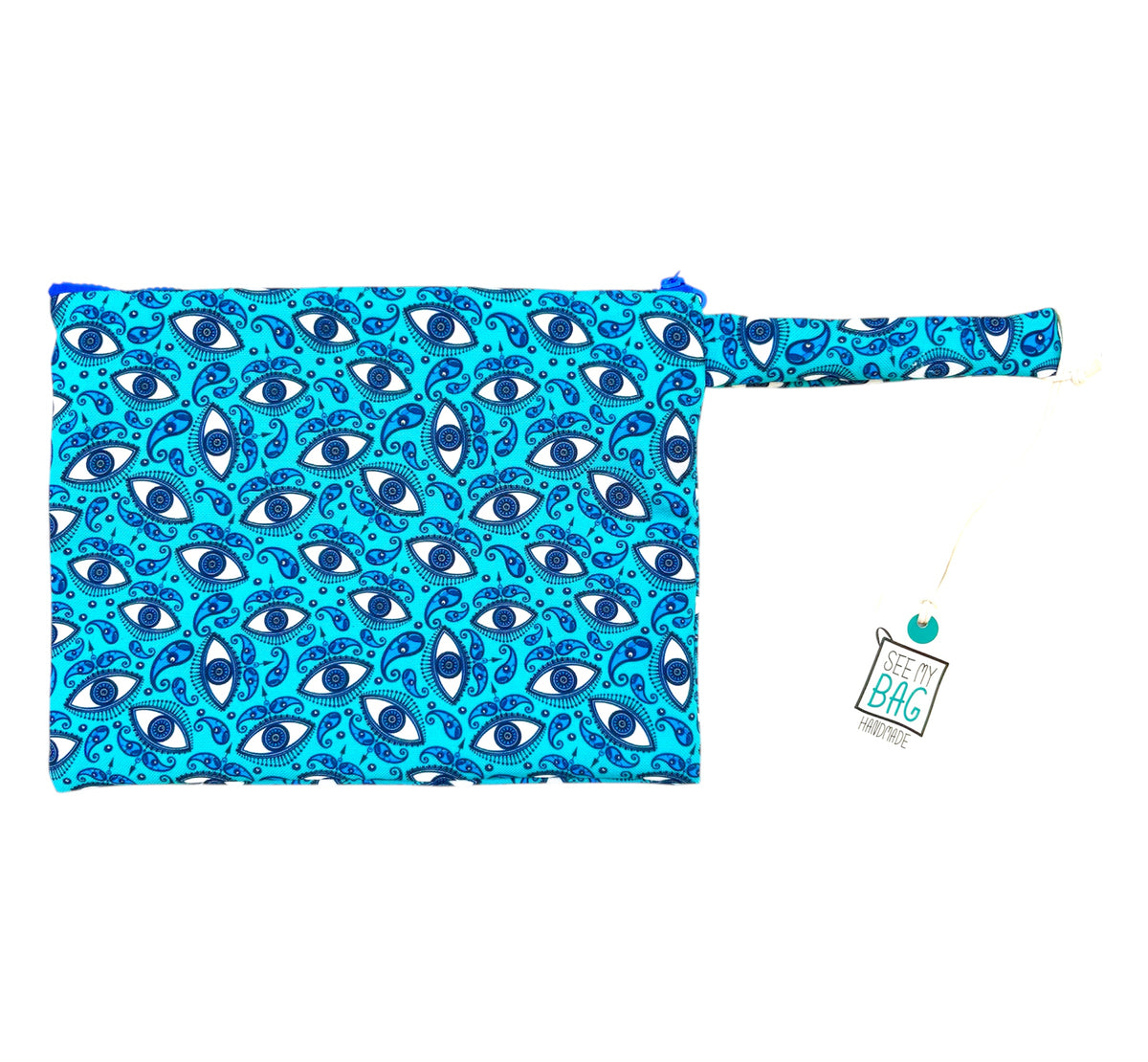 Pouch Αδιάβροχο See My Bag Paisley Eye Pattern Blue Large