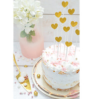 Cake topper χρυσές καρδιές