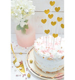 Cake topper χρυσές καρδιές
