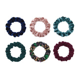 Σετ λεπτά scrunchies μαλλιών σε διάφορα σχέδια