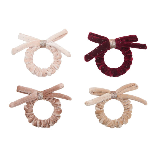 Βελούδινα Scrunchies Μαλλιών Με Φιόγκο