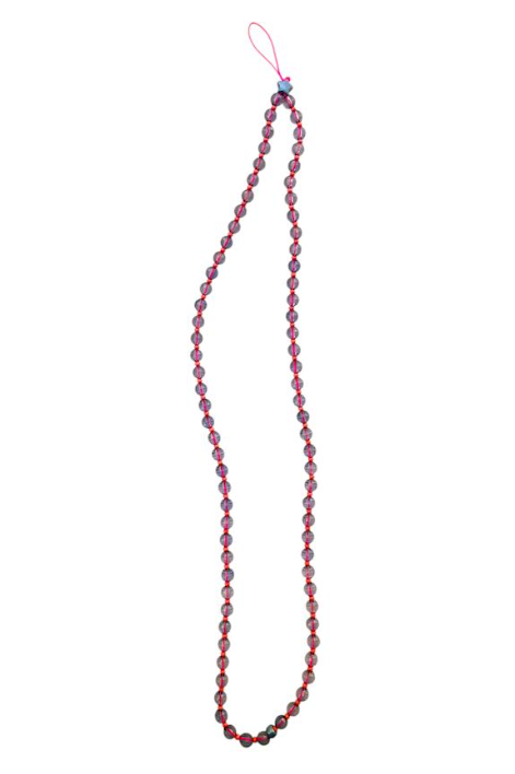Phone strap gray beads