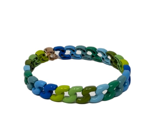 Chain bracelet green/blue