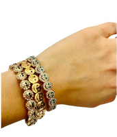 Smiley strass bracelet black eyes