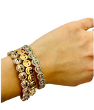 Smiley strass bracelet black eyes