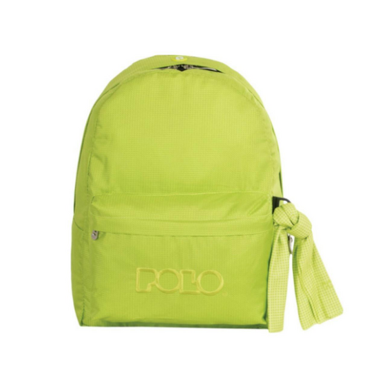 Σακίδιο πλάτης polo καρό λαχανί με μαντήλι