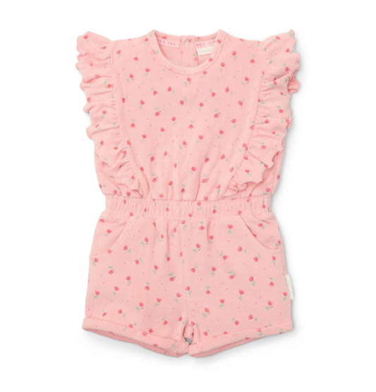Ολόσωμη φόρμα με βολάν sunny flowers pink 3-6 μηνών