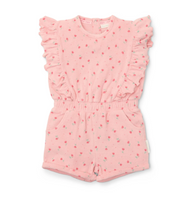 Ολόσωμη φόρμα με βολάν sunny flowers pink 3-6 μηνών