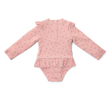 Ολόσωμο μακρυμάνικο μαγιό sunny flowers blush 6-12 μηνών