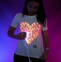 Interactive Glow In The Dark T-Shirt love heart  9-11 ετών