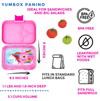 Φαγητοδοχείο yumbox panino με 4 χωρίσματα unicorn