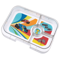 Φαγητοδοχείο yumbox panino με 4 χωρίσματα race cars tray