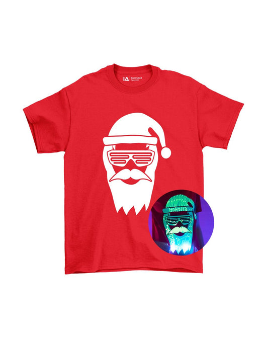 Interactive Glow In The Dark T-Shirt Cool Santa