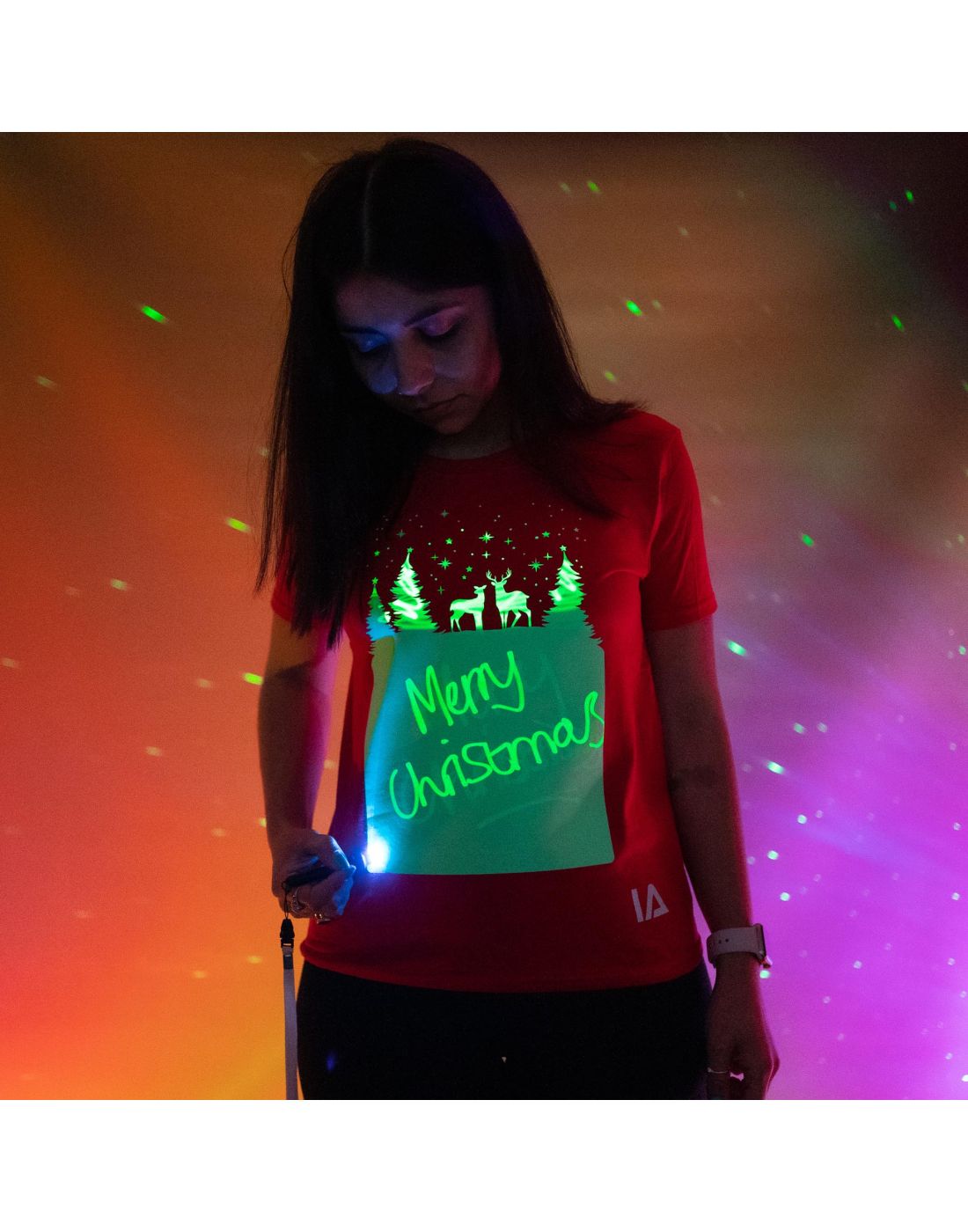Interactive Glow In The Dark T-Shirt Reindeer in Snow 3-4 ετών