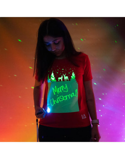 Interactive Glow In The Dark T-Shirt Reindeer in Snow 3-4 ετών