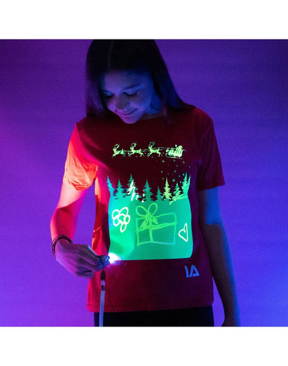 Interactive Glow In The Dark T-Shirt Santa's Sleigh 3-4 ετών