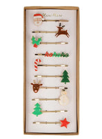 Hair Slides Χριστουγεννιάτικα Σχέδια, 10τμχ