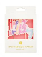 Κερί Happy Birthday Ροζ Pastel