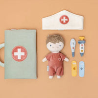 Υφασμάτινο βαλιτσάκι γιατρού με κούκλα αγόρι