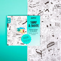 Αφίσα γίγας για ζωγραφική "surf and skate"