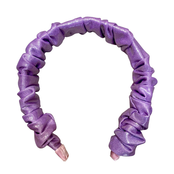 Scrunchieband μεταλιζέ μωβ