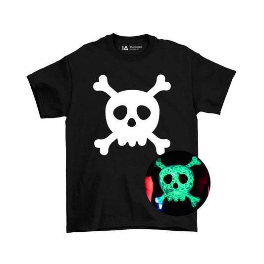 Halloween Glow In The Dark T-Shirt Skull 9-11 ετών
