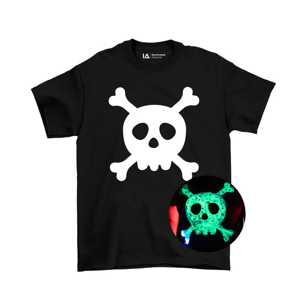 Halloween Glow In The Dark T-Shirt skull 12-14 ετών