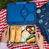 Φαγητοδοχείο Yumbox Stainless Steel Bento Blue Glitter με 4 χωρίσματα