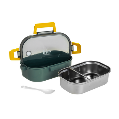 Φαγητοδοχείο 900ml με χώρισμα forest green