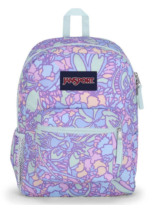 Τσάντα πλάτης cross town fluid floral pastel lila 26L