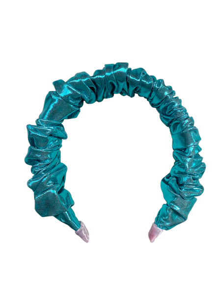 Scrunchie στέκα μεταλιζέ γαλάζιο
