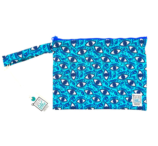 Pouch Αδιάβροχο See My Bag Paisley Eye Pattern Blue Large