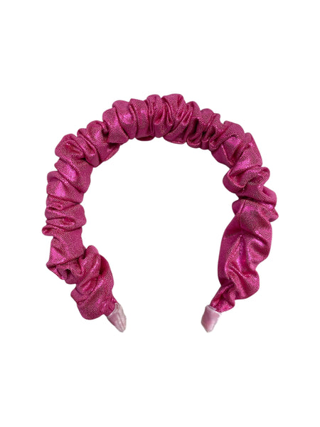 Scrunchie στέκα μεταλιζέ φούξια
