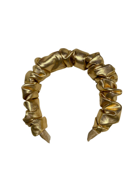 Scrunchie στέκα μεταλιζέ χρυσή