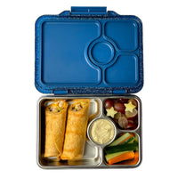 Φαγητοδοχείο Yumbox Stainless Steel Bento Blue Glitter με 4 χωρίσματα
