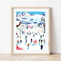 Ζωγραφική με Αριθμούς σε Καμβά Skiing Among Mountains