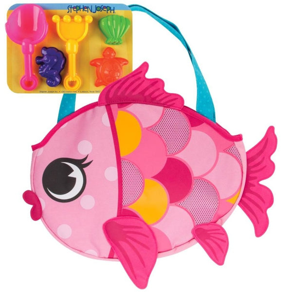 Τσάντα θαλάσσης με παιχνίδια Pink Fish