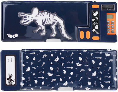 Κασετίνα retro dark blue dinosaur