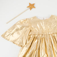Χρυσό φόρεμα αγγέλου με ραβδί 3+ ετών